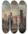 Triptych art skateboard deck of Nicolai Abildgaard Niels Klim In Potu by Nicolai Abildgaard (1743-1809)
