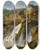 Triptych art skateboard deck of Jakob Philipp Hackert View Of The Waterfall At Anitrella With Goats Grazing Nearby_2 by Jakob Philipp Hackert (1737-1807)