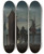 Triptych art skateboard deck of Martinus Rrbye View From The Citadel Ramparts In Copenhagen By Moonlight by Martinus Rorbye (1803-1848)