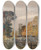 Triptych art skateboard deck of Jean Charles Cazin Chteau En Cosse by Jean Charles Cazin (1840-1901)