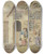 Triptych art skateboard deck of Johannes Christiaan Janson Vor Einer Haustr Sitzt Ein Bauer Mit Zwei Kindern Dabei Zwei Hhner by Johannes Christiaan Janson (1763-1823)