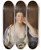 Triptych art skateboard deck of Joseph Wright Of Derby Portrait Of Lucy Stafford Later Mrs Wilkinson B 1738 by Joseph Wright Of Derby (1734-1797)