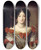Triptych art skateboard deck of Jacob Ferdinand Voet Portrait De Femme by Jacob Ferdinand Voet (1639-1700)