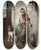 Triptych art skateboard deck of Wandalin Strzaecki Fiddler by Wandalin Strzalecki (1855-1917)