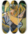 Triptych art skateboard deck of Alfred Henry Maurer Abstraction by Alfred Henry Maurer (1868-1932)