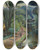 Triptych art skateboard deck of Samuel Halpert A City Park In Paris France by Samuel Halpert (1884-1930)
