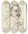 Triptych art skateboard deck of Lovis Corinth Sketch Of Two Male Heads Selfportraits by Lovis Corinth (1858-1925)
