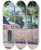 Triptych art skateboard deck of Gustave Caillebotte Maisons Argenteuil by Gustave Caillebotte (1848-1894)