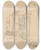 Triptych art skateboard deck of Egon Schiele Huser In Krumau Houses In Krumau by Egon Schiele (1890-1918)