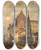 Triptych art skateboard deck of Cornelis Springer Der Schne Brunnen In Nuremberg by Cornelis Springer (1817-1891)