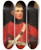 Triptych art skateboard deck of Sir William Beechey Portrait Of A British Military Officer In Red Uniform by Sir William Beechey (1753-1839)