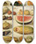 Triptych art skateboard deck of Hermenegildo Bustos Still Life With Fruit With Scorpion And Frog by Hermenegildo Bustos (1832-1907)