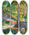 Triptych art skateboard deck of Alfred Henry Maurer Fenced Landscape by Alfred Henry Maurer (1868-1932)