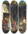 Triptych art skateboard deck of Louisemile Pinel De Grandchamp Bustling Street In A Souk by Louis-Emile Pinel De Grandchamp (1831-1894)