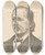 Triptych art skateboard deck of Ferdinand Hart Nibbrig Portret Van Hendrick Peter Godfried Quack by Ferdinand Hart Nibbrig (1866-1915)