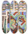 Triptych art skateboard deck of Georges Valmier Collection Decors Et Couleurs Pl20 by Georges Valmier (1885-1937)