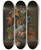Triptych art skateboard deck of Simon Pietersz Verelst Tulips Roses An Iris And Various Flowers In A Glass Vase On A Stone Ledge by Simon Pietersz. Verelst