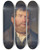 Triptych art skateboard deck of Joseph Hasslwander Studie Eines Mnnerkopfes by Joseph Hasslwander (1812-1878)