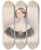 Triptych art skateboard deck of Josef Kriehuber Bildnis Einer Jungen Frau Mit Rose by Josef Kriehuber (1800-1876)