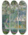 Triptych art skateboard deck of Blanche Hoschedmonet Un Coin De Jardin by Blanche Hoschede Monet (1865-1947)