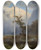 Triptych art skateboard deck of Thomas Fearnley Duckshooting An Autum Morning By Knigssee by Thomas Fearnley (1802-1842)