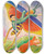 Triptych art skateboard deck of Nils Dardel Grshoppan The Grasshopper by Nils Dardel (1888-1943)