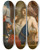 Triptych art skateboard deck of Alessandro Varotari Semiramis Called To Arms by Alessandro Varotari (1588-1649)