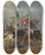 Triptych art skateboard deck of Georges Washington Le Combat by Georges Washington (1827-1901)