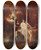 Triptych art skateboard deck of Adolphe Monticelli Figures In The Woods by Adolphe Monticelli (1824-1886)