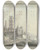 Triptych art skateboard deck of Johann Caspar Zehender Castle Ruins By The Water by Johann Caspar Zehender (1742-1805)