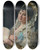 Triptych art skateboard deck of Eduardo Leon Garrido A Portrait Of A Spanish Lady With A Fan by Eduardo Leon Garrido (1856-1906)
