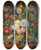 Triptych art skateboard deck of Franz Xaver Petter Viburnum Oculus Roses Plumbago Primula Auricula Hemerocallis Companula Chinadoxia And Epiphyllum On A Ledge With A Pineapple And A Parrot by Franz Xaver Petter (1791-1866)
