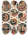 Triptych art skateboard deck of Georges Valmier Collection Decors Et Couleurs Pl12 by Georges Valmier (1885-1937)