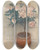 Triptych art skateboard deck of Louise Laridon Azaleas by Louise Laridon
