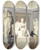 Triptych art skateboard deck of Julius Exner The Plaster Cast Collection In The Royal Academy Of Fine Arts by Julius Exner (1825-1910)