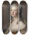 Triptych art skateboard deck of Jeanmarc Nattier Portrait Of Marieadlade Of France Daughter Of Louis Xv Known As Madame Adlade by Jean Marc Nattier (1685-1766)