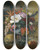 Triptych art skateboard deck of Johan Laurentz Jensen Exotic Blooms In A Greciankrater With Fruit On A Marble Ledge by Johan Laurentz Jensen 2 (1800-1856)