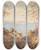 Triptych art skateboard deck of Charles Decimus Barraud Untitled New Zealand Seascape by Charles Decimus Barraud (1822-1897)