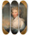 Triptych art skateboard deck of Gilbert Stuart Portrait Of Mrs Gabriel Manigault by Gilbert Stuart (1755-1828)