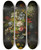 Triptych art skateboard deck of Henryka Beyer Bouquet Of Flowers In A Vase_1 by Henryka Beyer (1782-1855)