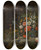 Triptych art skateboard deck of Abraham Mignon Flowers And Tiny Creatures Vanitas by Abraham Mignon (1640-1679)