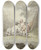 Triptych art skateboard deck of Gottlieb Welt Vier Mnner Vor Einer Htte Am Boden Sitzend Oder Hockend Beim Kartenspiel by Gottlieb Welte (1745-1792)