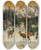 Triptych art skateboard deck of Josef Schmitzberger Red Deer In The Alps In Winter by Josef Schmitzberger (1851-1930)