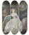 Triptych art skateboard deck of Niklas Lafrensen Mademoiselle Sofia Hagman by Niklas Lafrensen (1737-1807)