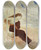 Triptych art skateboard deck of Arnold Bcklin Sappho Calypso by Arnold Bocklin (1827-1901)