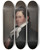 Triptych art skateboard deck of Matthew Harris Jouett Senator Thomas Hart Benton by Matthew Harris Jouett (1787-1827)