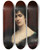 Triptych art skateboard deck of Emmanuel De Dieudonn Portrait Of Baroness Delort De Glon by Emmanuel De Dieudonne (1845-1889)