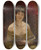 Triptych art skateboard deck of Jan Cigliski Study Of A Female Model In Green Drapery by Jan Ciaglinski (1858-1913)