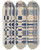 Triptych art skateboard deck of Martha Sancher Shaker Coverlet by Martha Sancher