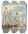 Triptych art skateboard deck of Eugne Boudin Yacht Basin At Trouvilledeauville by Eugene Boudin (1824-1898)
